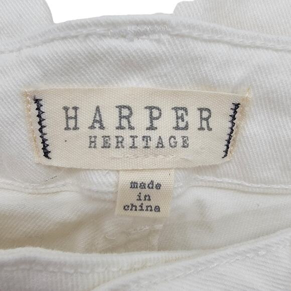 HARPER HERITAGE White High Rise Skinny Raw Hem Crop Jeans - Size 27 - Picture 6 of 6